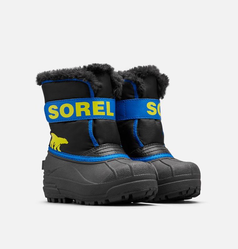 Sorel Childrens Commander™ - Kids Snow Boots Black/Blue - 479601MNT